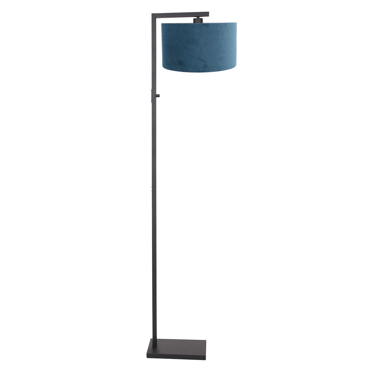 Steinhauer Vloerlamp Stang H 160 cm blauwe kap - zwart