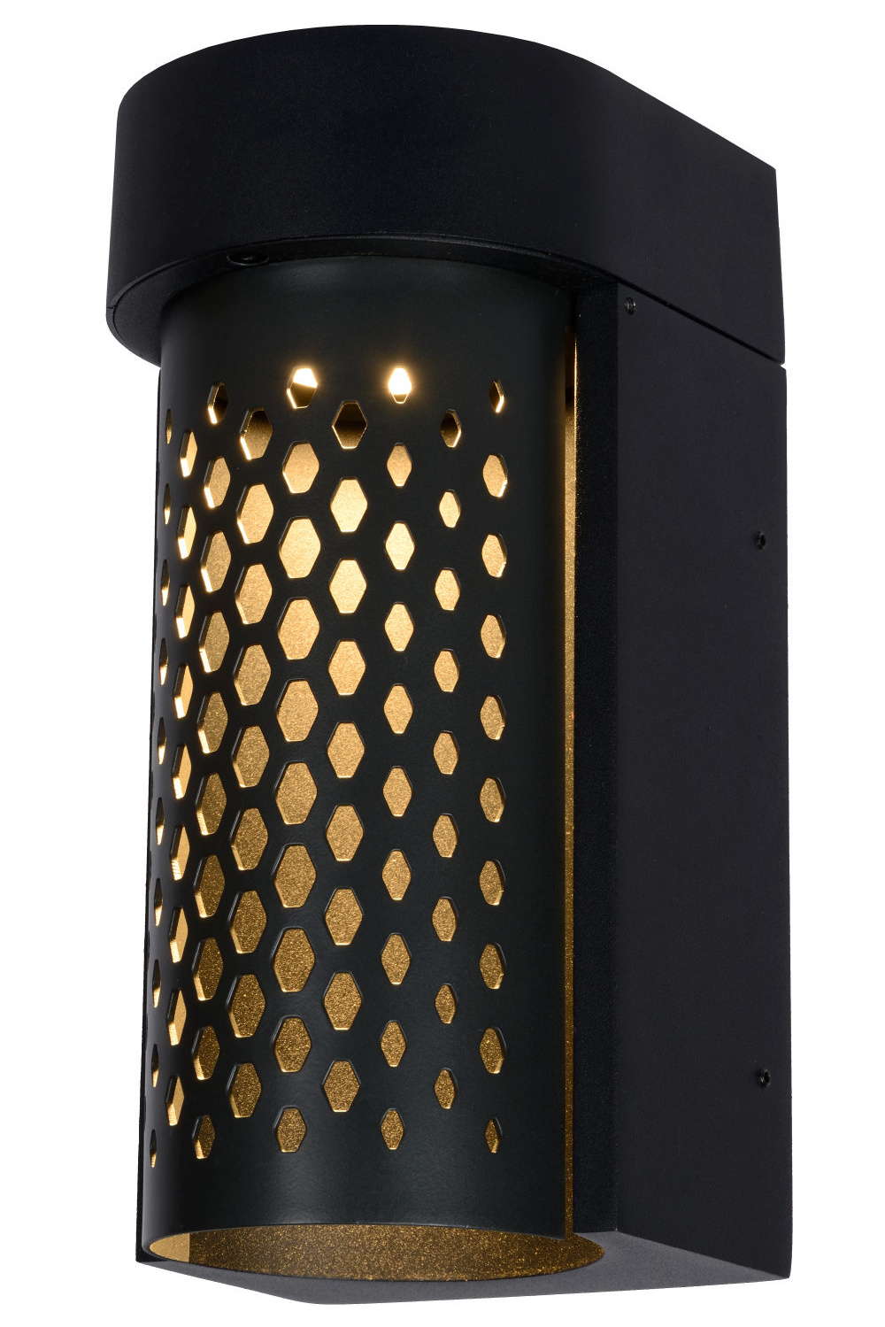 Lucide KIRAN - Wandlamp Binnen/Buiten - LED - 1x10W 2700K - IP65 - Zwart