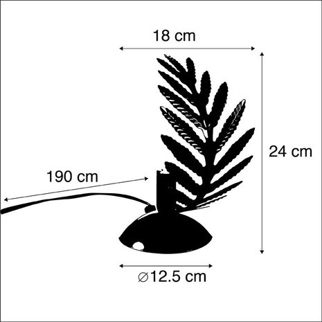 Ylumen Tafellamp Palm 1 blad H 24 cm goud bruin Ylumen Tafellamp Palm 1 blad H 24 cm goud bruin