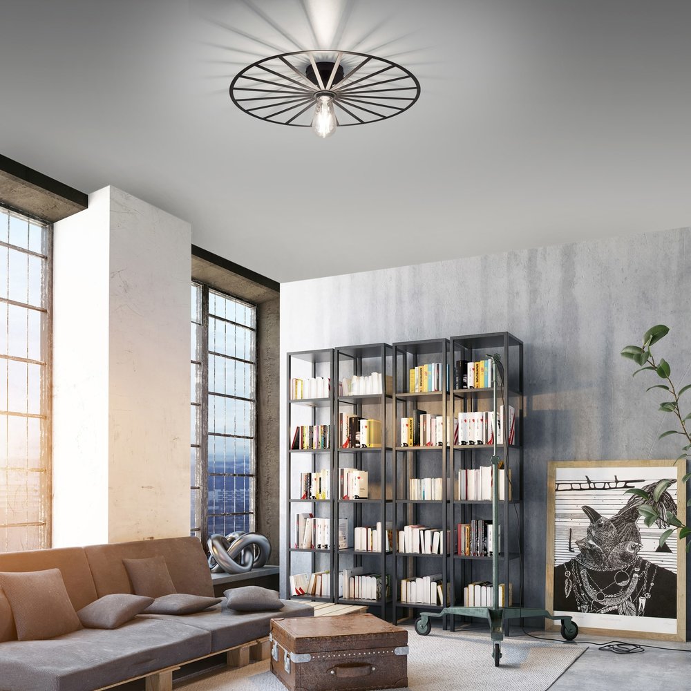 Paul Neuhaus Plafondlamp Isabella Ø 50 cm zwart