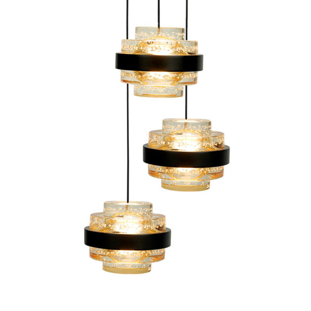Highlight Hanglamp Dynasty 5 lichts Ø 34 cm champagne-zwart Highlight Hanglamp Dynasty 5 lichts Ø 34 cm champagne-zwart