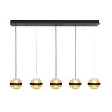 Highlight Hanglamp Dynasty 5 lichts L 105 cm champagne-zwart Highlight Hanglamp Dynasty 5 lichts L 105 cm champagne-zwart