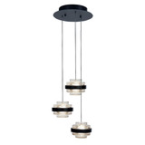 Highlight Hanglamp Dynasty 3 lichts Ø 26 cm clear-zwart Highlight Hanglamp Dynasty 3 lichts Ø 26 cm clear-zwart