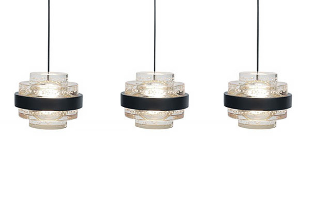 Highlight Hanglamp Dynasty 5 lichts L 105 cm clear-zwart Highlight Hanglamp Dynasty 5 lichts L 105 cm clear-zwart