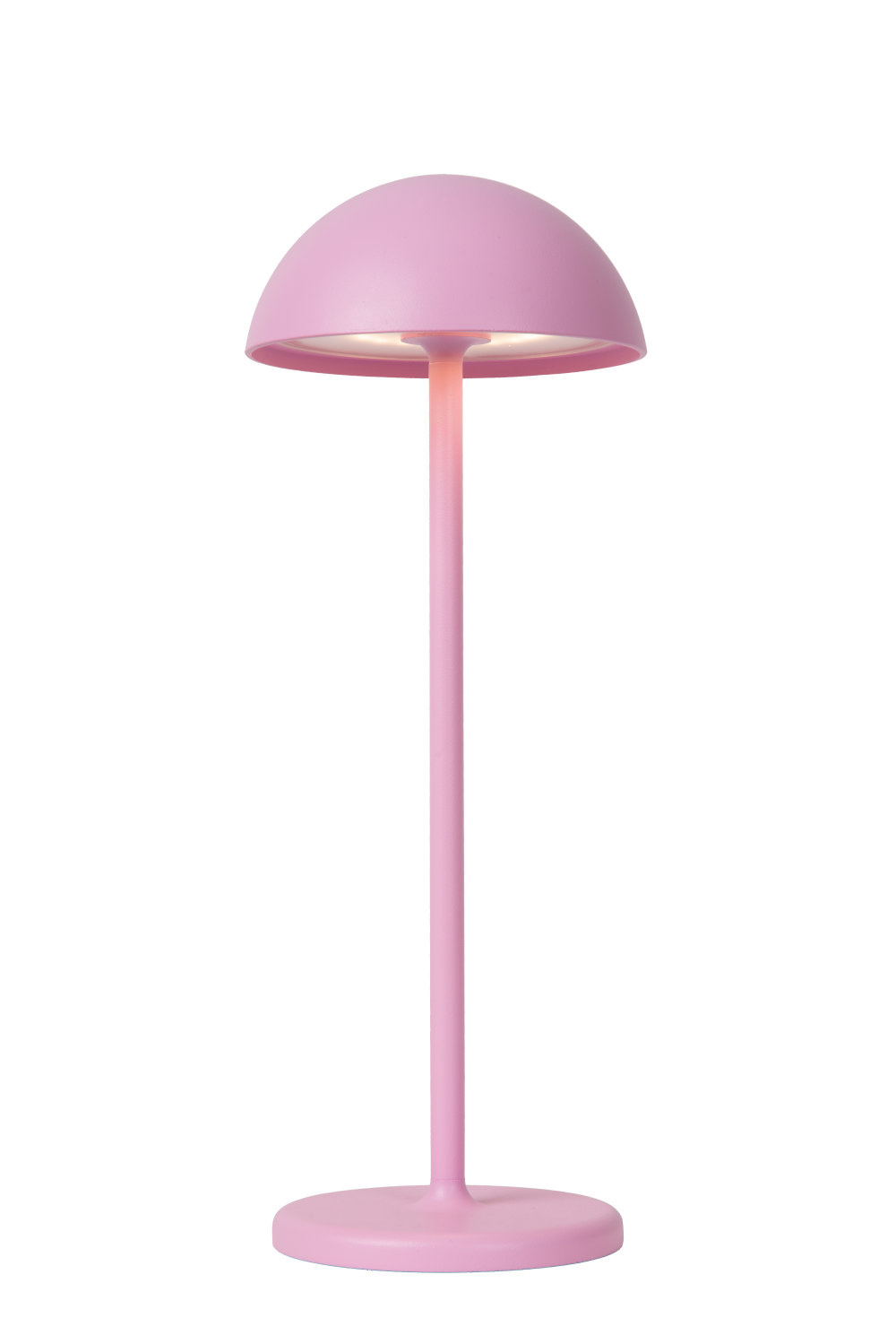 Lucide JOY Oplaadbare Tafellamp Buiten Accu-Batterij Ø 12 cm LED Dimb. 1x1,5W 3000K IP54 Roze