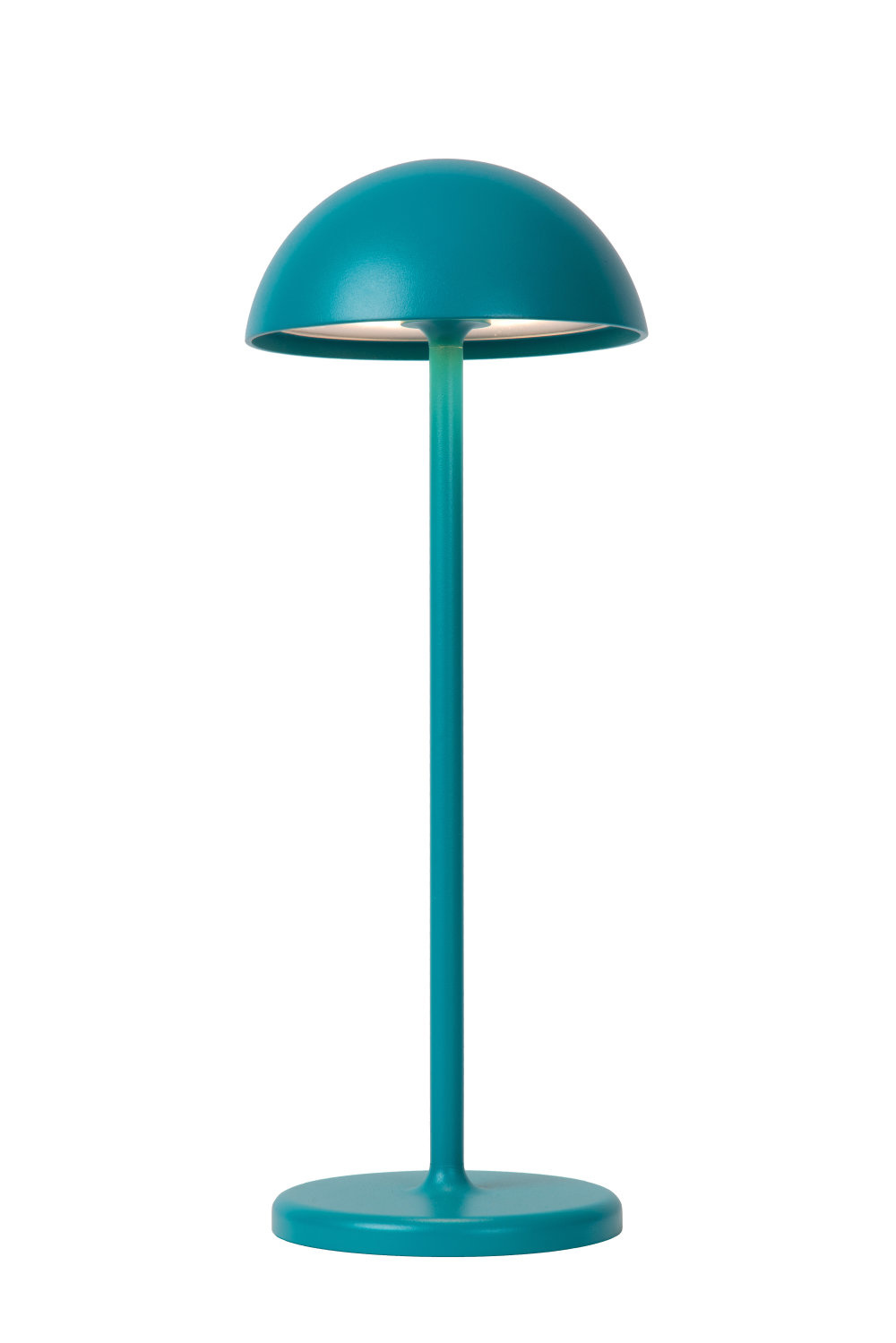 Lucide JOY Oplaadbare Tafellamp Buiten Accu-Batterij Ø 12 cm LED Dimb. 1x1,5W 3000K IP54 Turkoois