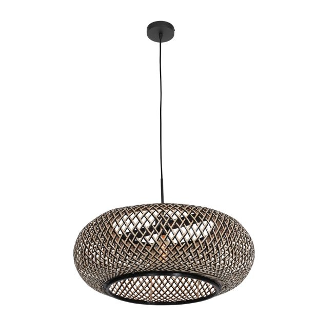 Steinhauer Zwart rotan hanglamp SparkledØ 60cm 7506ZW