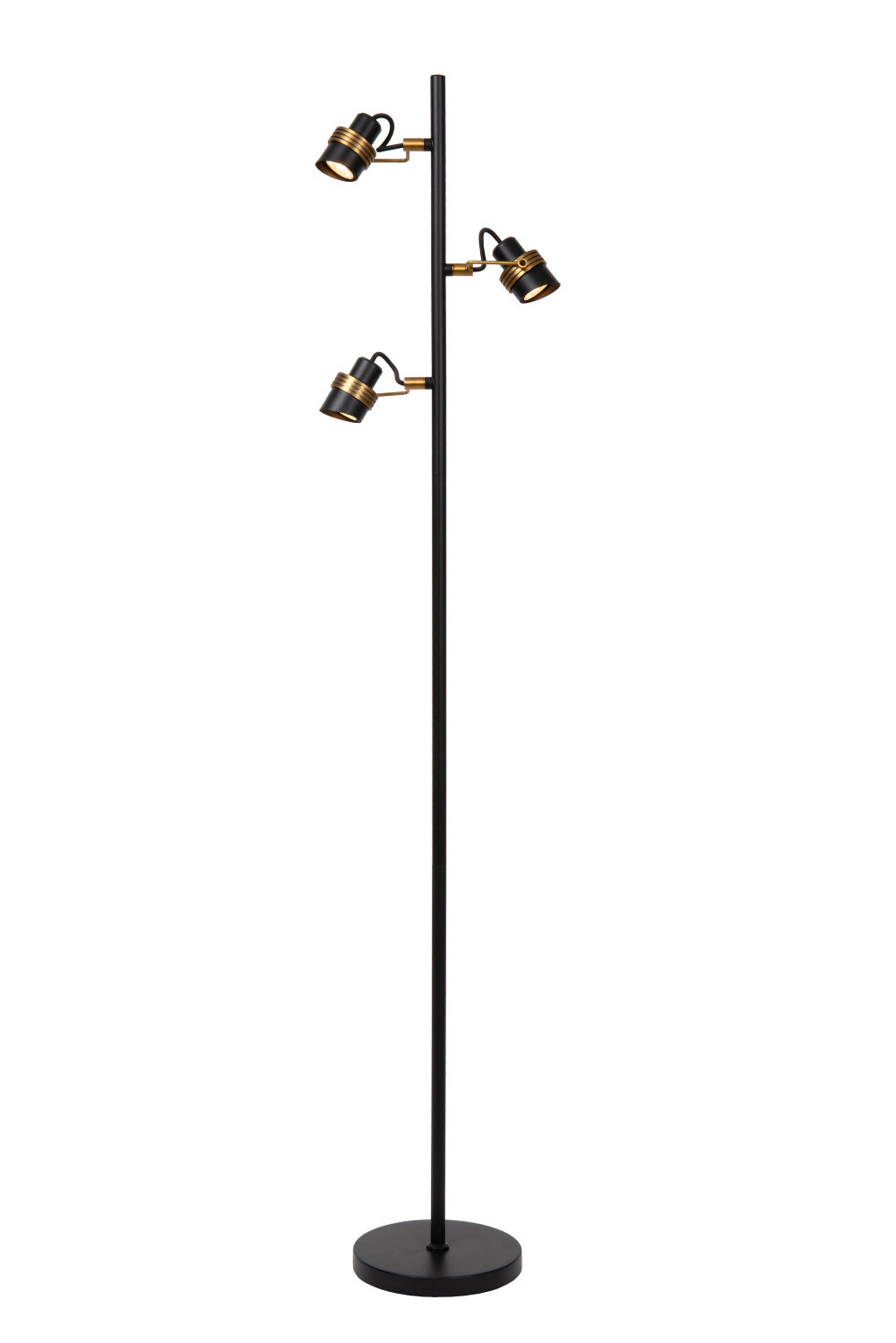 Lucide TUNDRAN Vloerlamp - 3xGU10 - Zwart