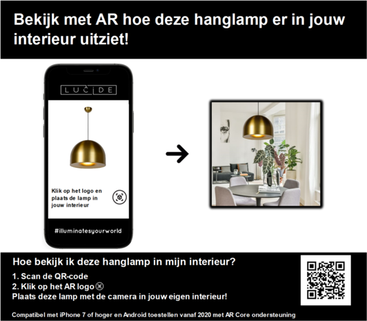 Lucide AKRON - Hanglamp - Ø 50 cm - 1xE27 - Mat Goud / Messing Lucide AKRON - Hanglamp - Ø 50 cm - 1xE27 - Mat Goud / Messing