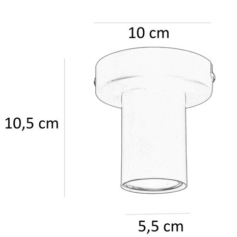 Ylumen Plafondlamp Tag 1 lichts Ø 10 cm zwart