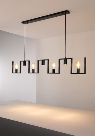 Ylumen Hanglamp Row 7 lichts L 158 cm zwart