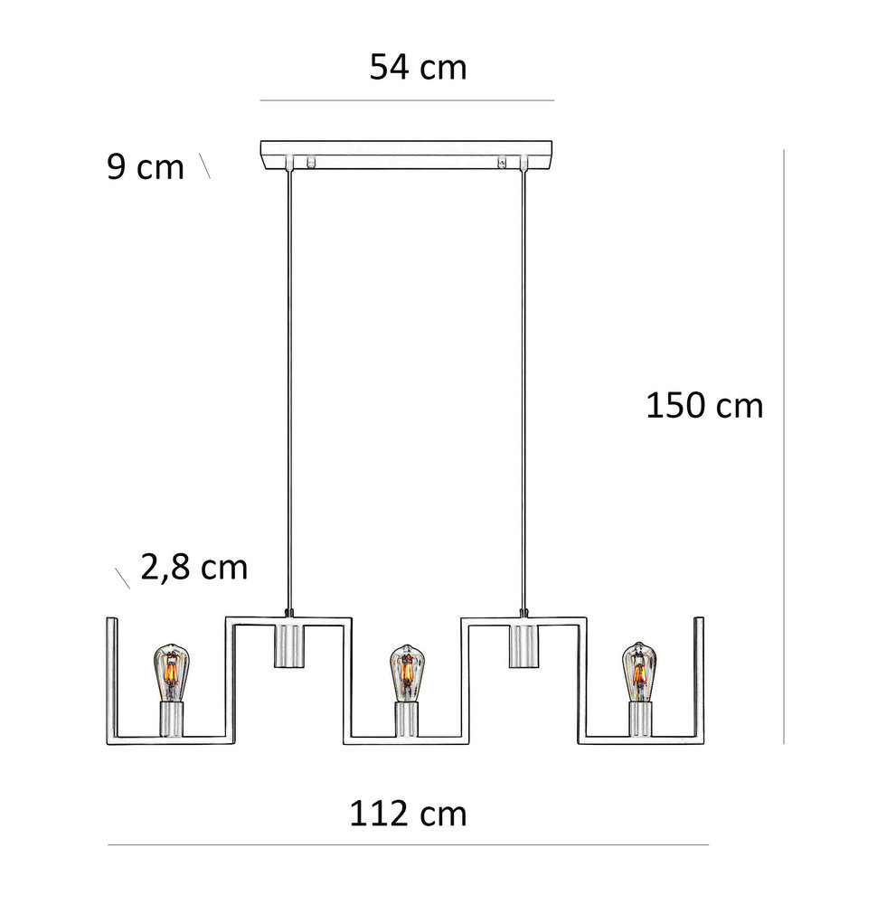 Ylumen Hanglamp Row 5 lichts L 112 cm zwart Ylumen Hanglamp Row 5 lichts L 112 cm zwart