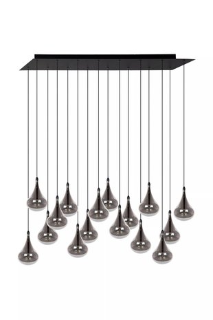 Lucide TEARS - Hanglamp - LED Dimb. - G4 - 16x1,5W 3000K - Zwart Lucide TEARS - Hanglamp - LED Dimb. - G4 - 16x1,5W 3000K - Zwart
