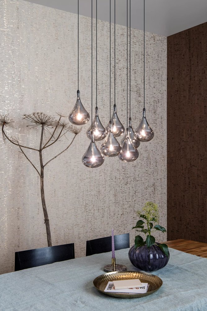 Lucide TEARS - Hanglamp - LED Dimb. - G4 - 8x1,5W 3000K - Zwart Lucide TEARS - Hanglamp - LED Dimb. - G4 - 8x1,5W 3000K - Zwart