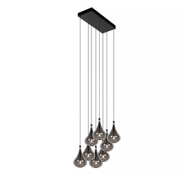 Lucide TEARS - Hanglamp - LED Dimb. - G4 - 8x1,5W 3000K - Zwart