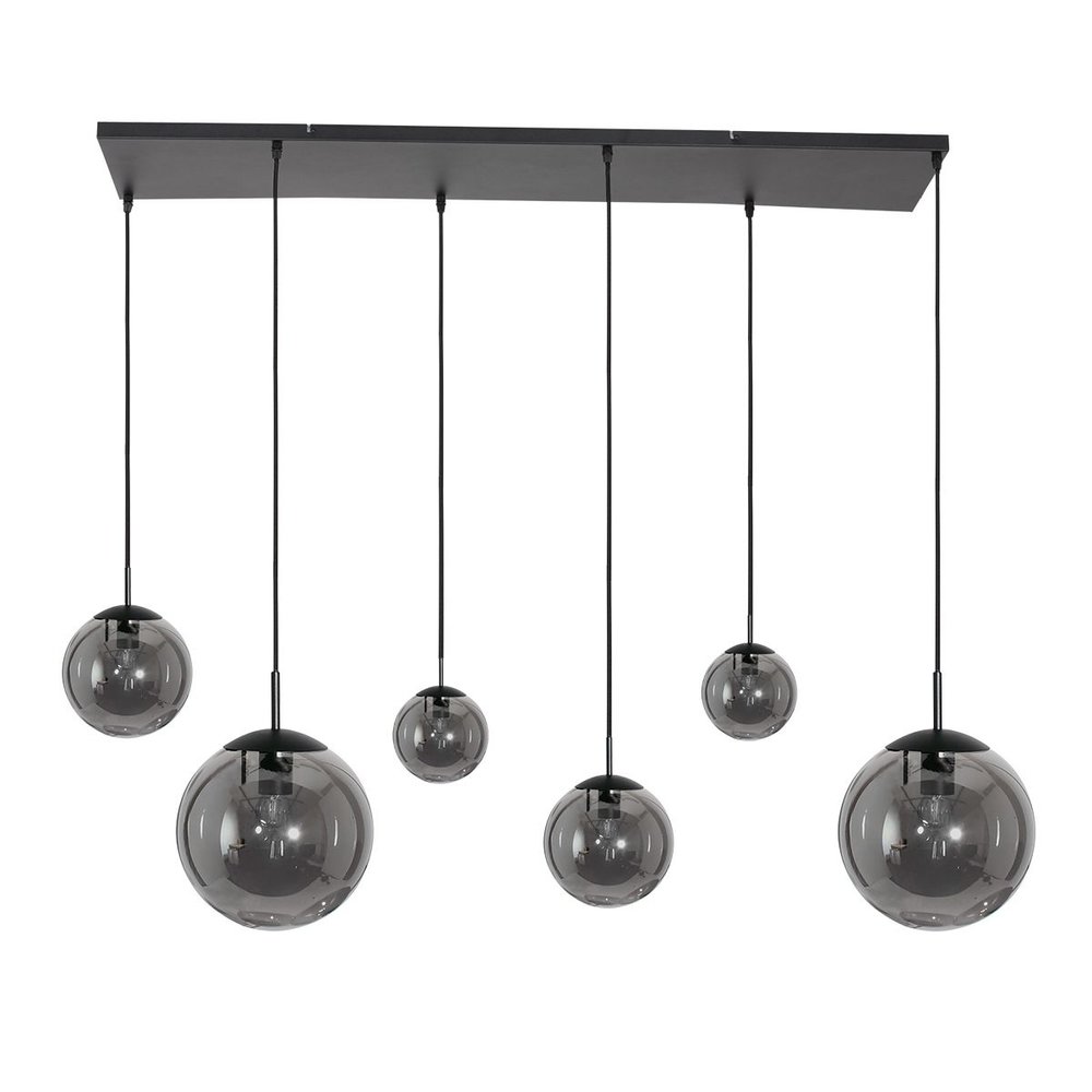 Steinhauer Hanglamp bollique L 120 cm B 25 cm 6 lichts 3499 zwart Steinhauer Hanglamp bollique L 120 cm B 25 cm 6 lichts 3499 zwart