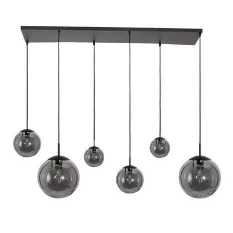 Steinhauer Hanglamp bollique L 120 cm B 25 cm 6 lichts 3499 zwart Steinhauer Hanglamp bollique L 120 cm B 25 cm 6 lichts 3499 zwart