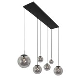 Steinhauer Hanglamp bollique L 120 cm B 25 cm 6 lichts 3499 zwart Steinhauer Hanglamp bollique L 120 cm B 25 cm 6 lichts 3499 zwart