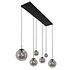 Hanglamp bollique L 120 cm B 25 cm 6 lichts 3499 zwart