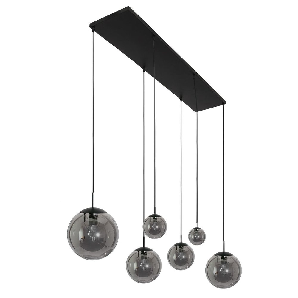 Steinhauer Hanglamp bollique L 120 cm B 25 cm 6 lichts 3499 zwart Steinhauer Hanglamp bollique L 120 cm B 25 cm 6 lichts 3499 zwart
