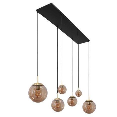 Steinhauer Hanglamp bollique L 120 cm B 25 cm 6 lichts 3499 messing Steinhauer Hanglamp bollique L 120 cm B 25 cm 6 lichts 3499 messing