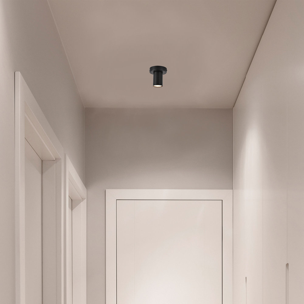 Ylumen Plafondlamp Tag 1 lichts Ø 10 cm zwart