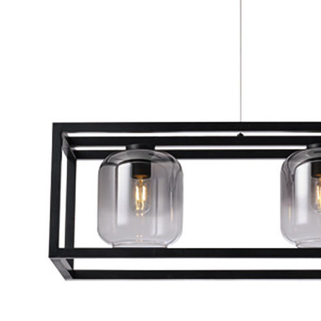 Freelight Hanglamp Dentro 3 lichts L 110 cm rook glas zwart Freelight Hanglamp Dentro 3 lichts L 110 cm rook glas zwart