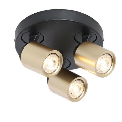 Freelight Spot Razza 3 lichts Ø 21 cm GU10 zwart goud Freelight Spot Razza 3 lichts Ø 21 cm GU10 zwart goud
