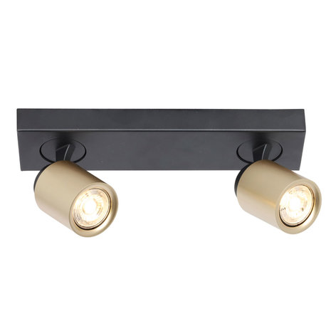 Freelight Spot Razza 2 lichts L 32 cm GU10 zwart goud Freelight Spot Razza 2 lichts L 32 cm GU10 zwart goud