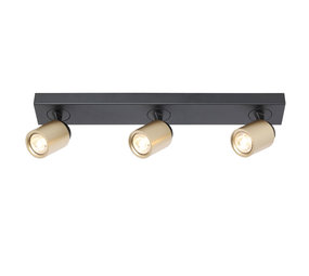 Freelight Spot Razza 3 lichts L 54 cm  GU10 zwart goud Freelight Spot Razza 3 lichts L 54 cm  GU10 zwart goud