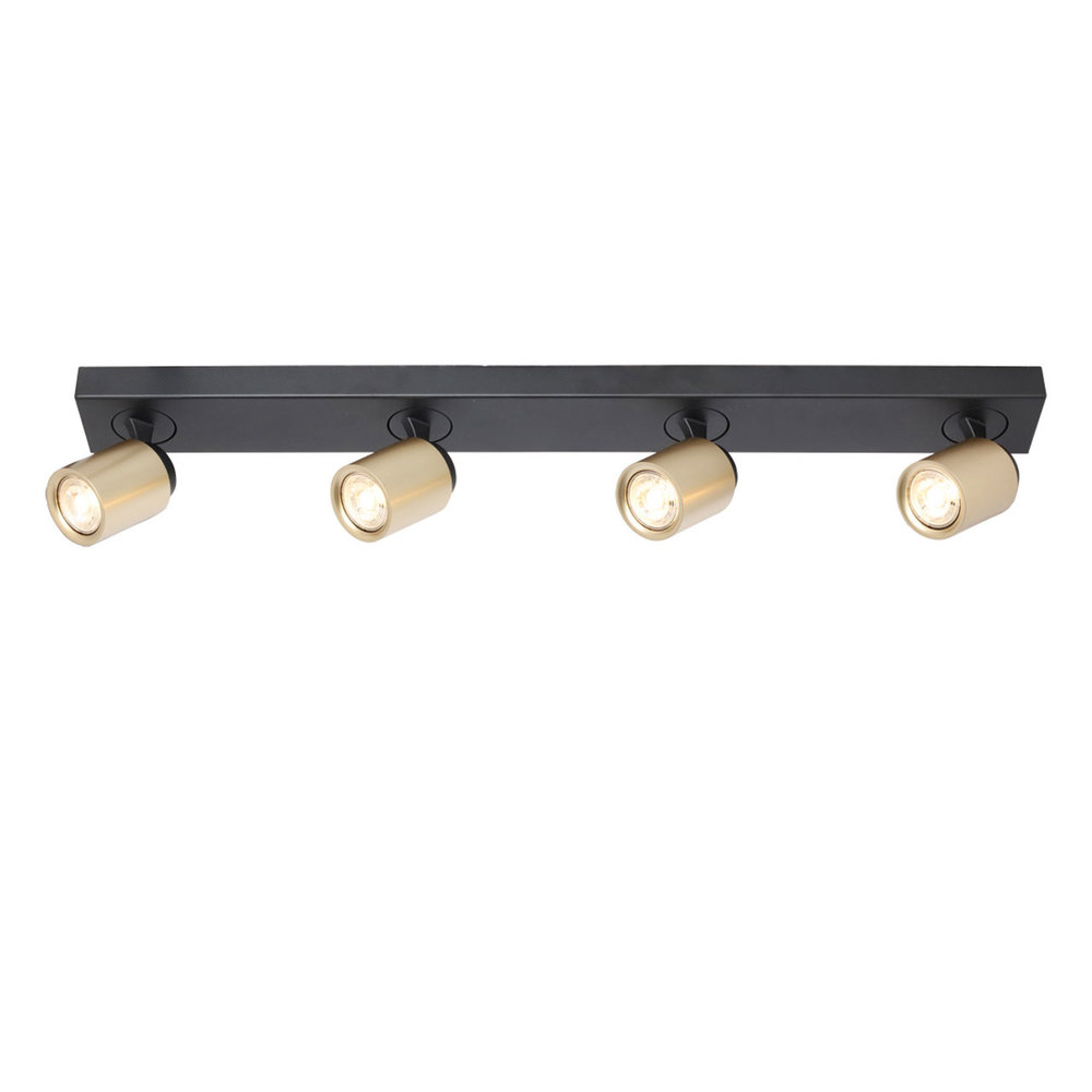 Freelight Spot Razza 4 lichts L 76 cm  GU10 zwart goud Freelight Spot Razza 4 lichts L 76 cm  GU10 zwart goud