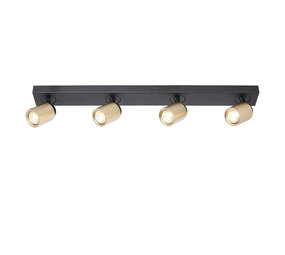 Freelight Spot Razza 4 lichts L 76 cm  GU10 zwart goud Freelight Spot Razza 4 lichts L 76 cm  GU10 zwart goud