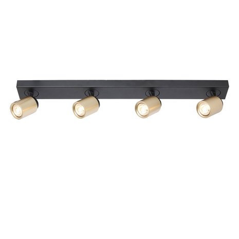 Freelight Spot Razza 4 lichts L 76 cm  GU10 zwart goud Freelight Spot Razza 4 lichts L 76 cm  GU10 zwart goud