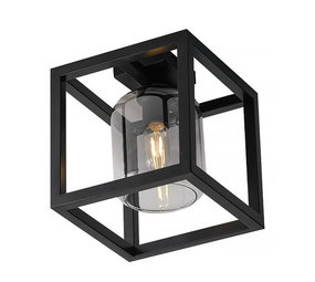 Freelight Plafondlamp Dentro B 26 cm rook glas zwart Freelight Plafondlamp Dentro B 26 cm rook glas zwart