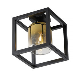 Freelight Plafondlamp Dentro B 26 cm goud glas zwart Freelight Plafondlamp Dentro B 26 cm goud glas zwart