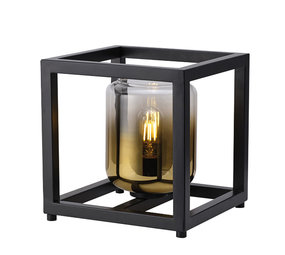 Freelight Tafellamp Dentro B 26 cm goud glas zwart Freelight Tafellamp Dentro B 26 cm goud glas zwart