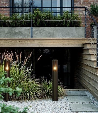 Nordlux Buitenlamp Aludra paal H 95 cm bruin metallic