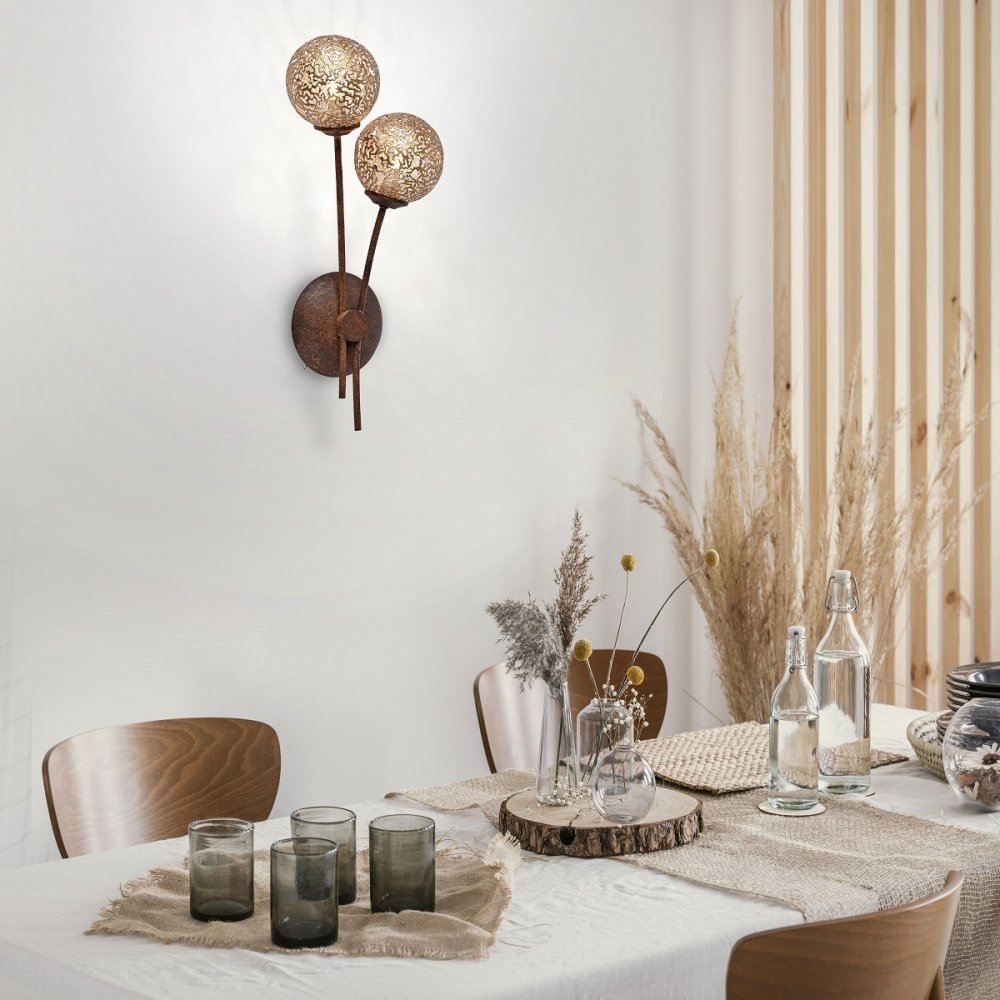 Paul Neuhaus Wandlamp Greta 2 lichts H 44 cm bruin Paul Neuhaus Wandlamp Greta 2 lichts H 44 cm bruin