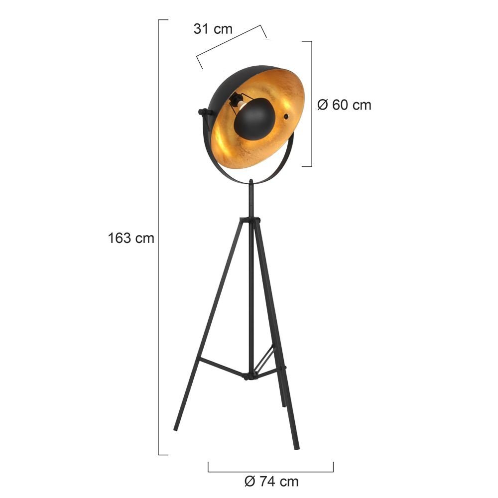 Steinhauer Vloerlamp Sunflower H 163 cm zwart Steinhauer Vloerlamp Sunflower H 163 cm zwart