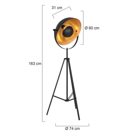 Steinhauer Vloerlamp Sunflower H 163 cm zwart Steinhauer Vloerlamp Sunflower H 163 cm zwart