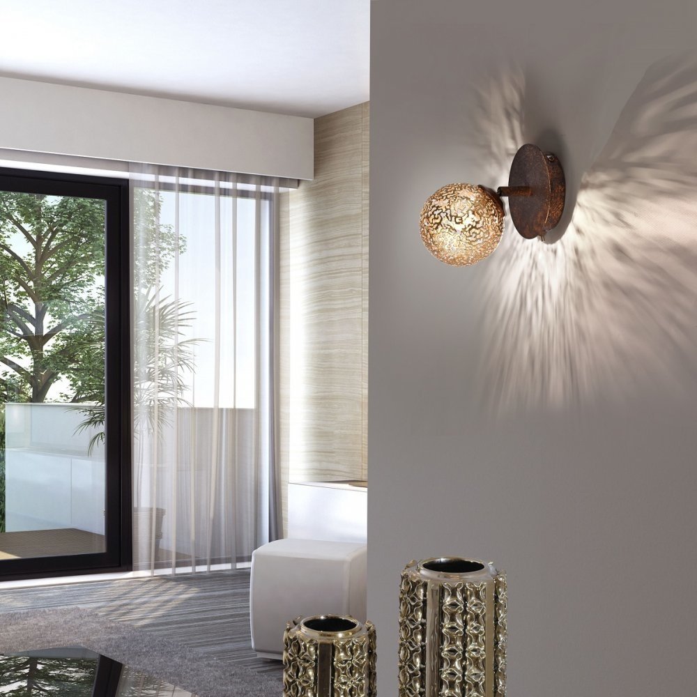 Paul Neuhaus Wandlamp Greta 1 lichts bruin