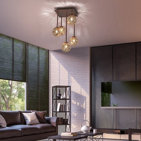 Paul Neuhaus Plafondlamp Greta 5 lichts B 27 cm bruin Paul Neuhaus Plafondlamp Greta 5 lichts B 27 cm bruin