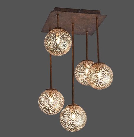 Paul Neuhaus Plafondlamp Greta 5 lichts B 27 cm bruin Paul Neuhaus Plafondlamp Greta 5 lichts B 27 cm bruin
