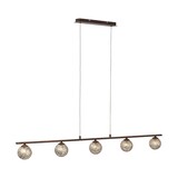 Paul Neuhaus Hanglamp Greta 5 lichts L 132 cm bruin Paul Neuhaus Hanglamp Greta 5 lichts L 132 cm bruin