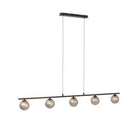 Paul Neuhaus Hanglamp Greta 5 lichts L 132 cm bruin Paul Neuhaus Hanglamp Greta 5 lichts L 132 cm bruin