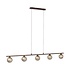 Hanglamp Greta 5 lichts L 132 cm bruin Hanglamp Greta 5 lichts L 132 cm bruin