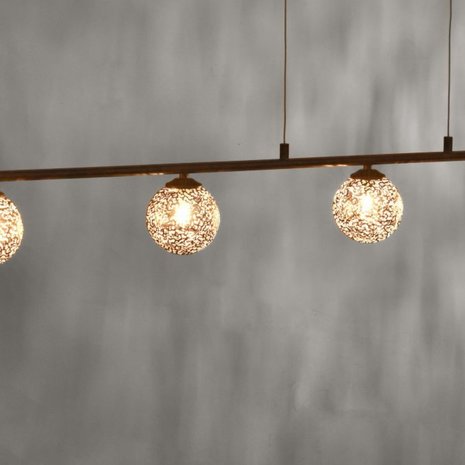 Paul Neuhaus Hanglamp Greta 5 lichts L 132 cm bruin Paul Neuhaus Hanglamp Greta 5 lichts L 132 cm bruin