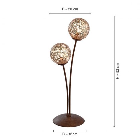 Paul Neuhaus Tafellamp Greta 2 lichts H 53 cm bruin Paul Neuhaus Tafellamp Greta 2 lichts H 53 cm bruin