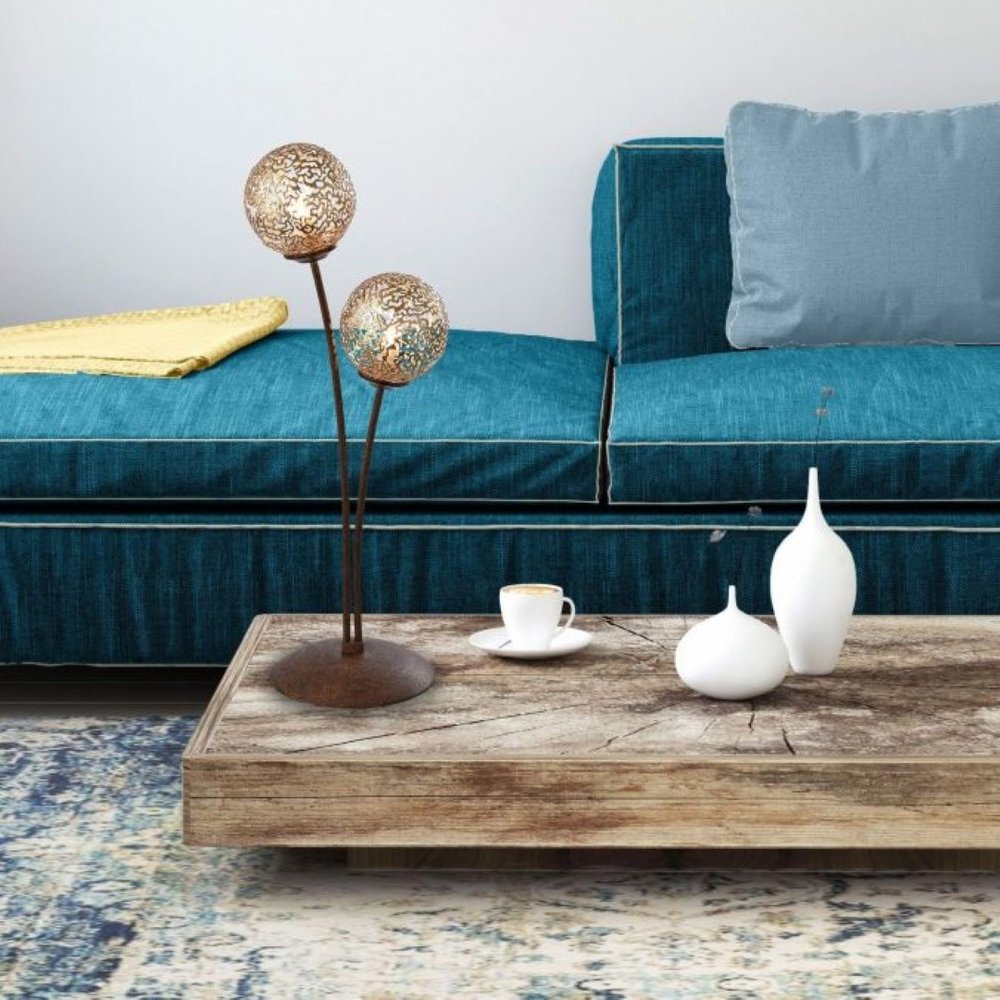 Paul Neuhaus Tafellamp Greta 2 lichts H 53 cm bruin Paul Neuhaus Tafellamp Greta 2 lichts H 53 cm bruin