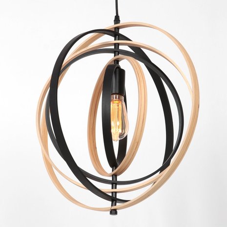 Anne Light & home Hanglamp Muoversi Ø 45 cm hout zwart Anne Light & home Hanglamp Muoversi Ø 45 cm hout zwart